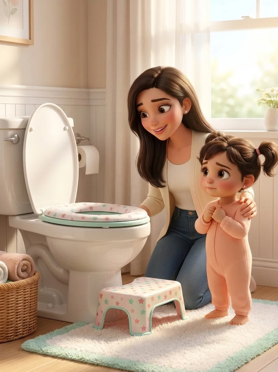 עמוד מהספר שבו דמות התלת‑ממד משולבת בתוך סצנה מאוירת
